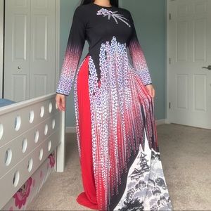 🎉HP🎉 Vietnamese Ao Dai Dress Graphic Formal Gown